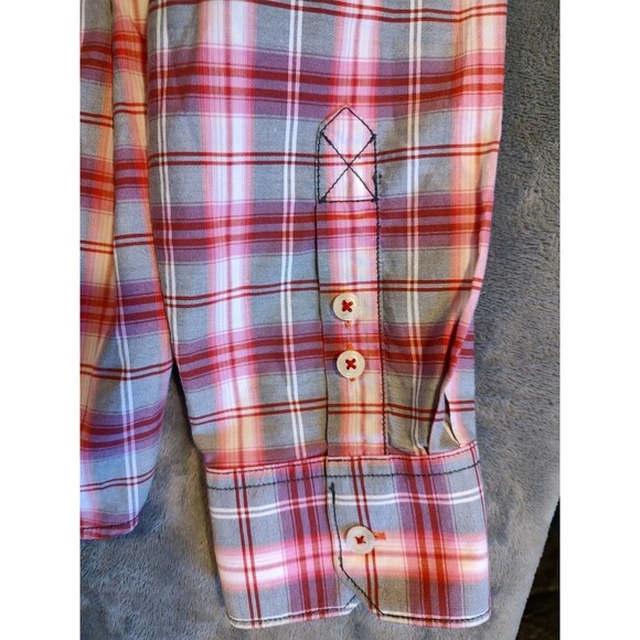 TOMMY BAHAMA Shirt Large Button Up Pink Plaid Long Sleeve Spring Easter Western - Picture 11 of 11